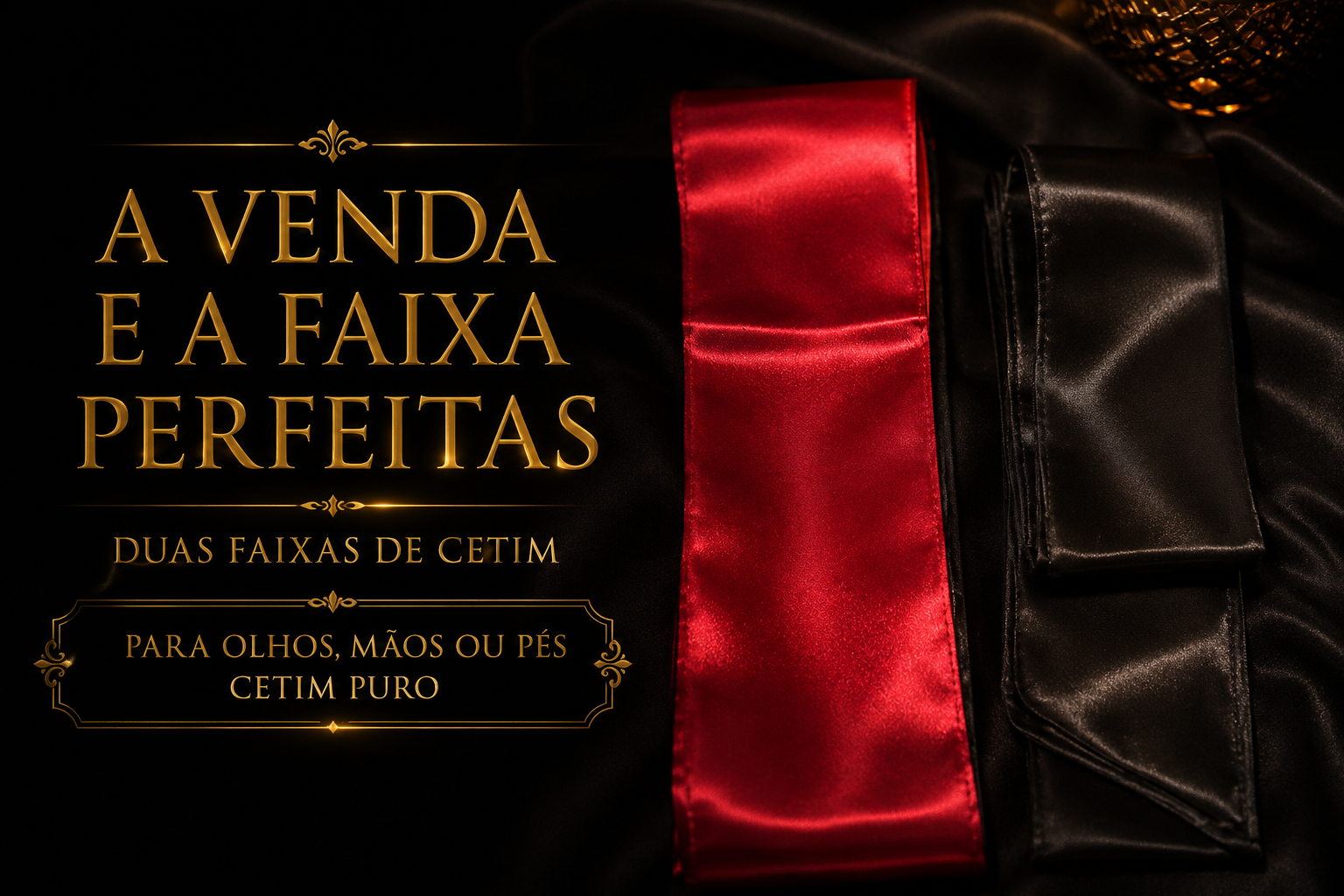 A venda e a faixa perfeitas em cetim